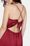 Zivame Paradise Garden Woven Above Knee Length Nightdress - Beet Red — thumbnail 6